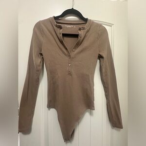Abercrombie & Fitch Soft a&f rib Henley bodysuit